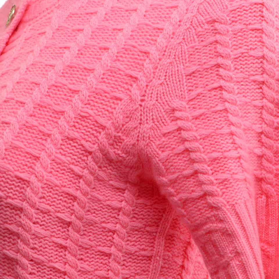 Women's CC Knit Short Sleeve Sweater Cashmere and Wool Blend