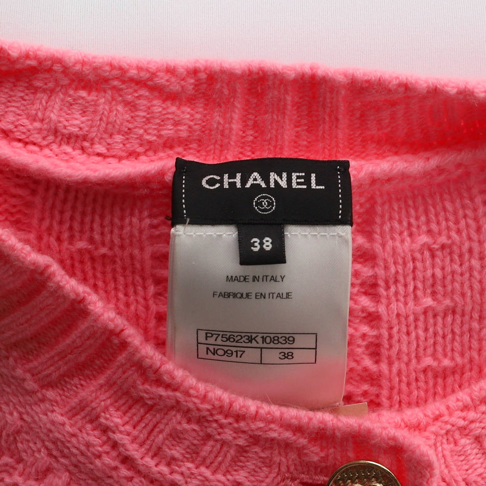 Women's CC Knit Short Sleeve Sweater Cashmere and Wool Blend