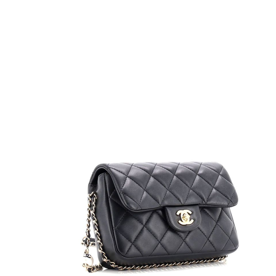 My Precious Pearls Chain Flap Bag Quilted Lambskin Medium