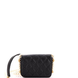 About Pearls Flap Card Holder with Chain Quilted Calfskin