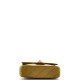 Golden Links Top Handle Flap Bag Quilted Shiny Lambskin Small