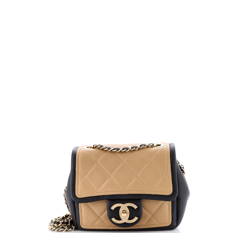 Graphic Flap Bag Quilted Calfskin Mini
