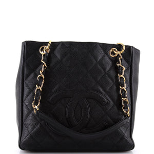 Petite Shopping Tote Quilted Caviar