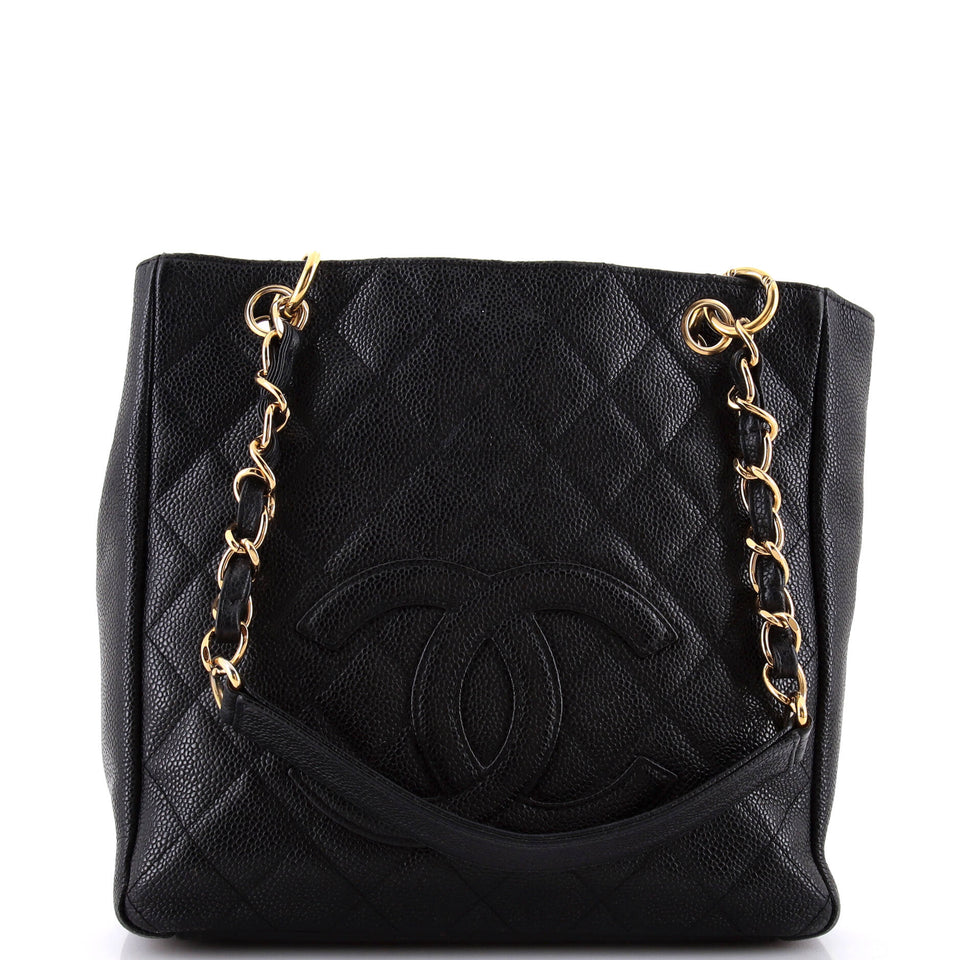 Petite Shopping Tote Quilted Caviar