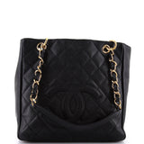 Petite Shopping Tote Quilted Caviar