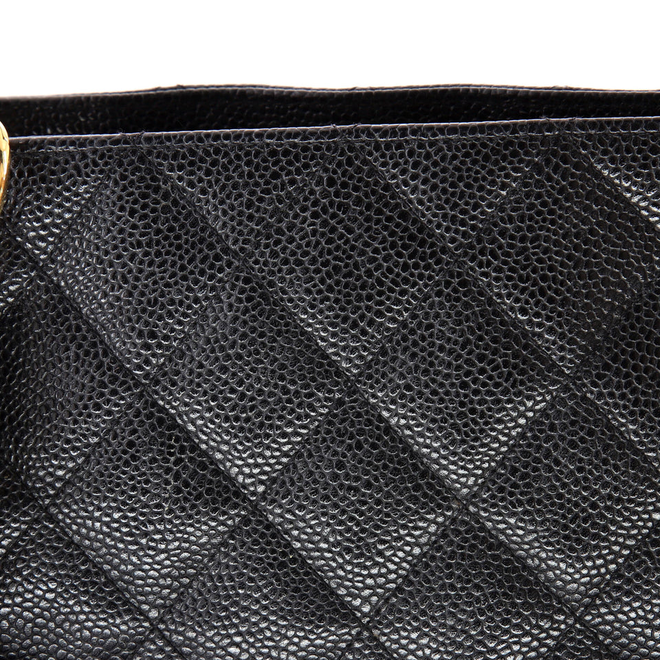 Petite Shopping Tote Quilted Caviar