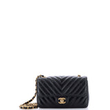 Classic Single Flap Bag Chevron Iridescent Crumpled Calfskin Mini