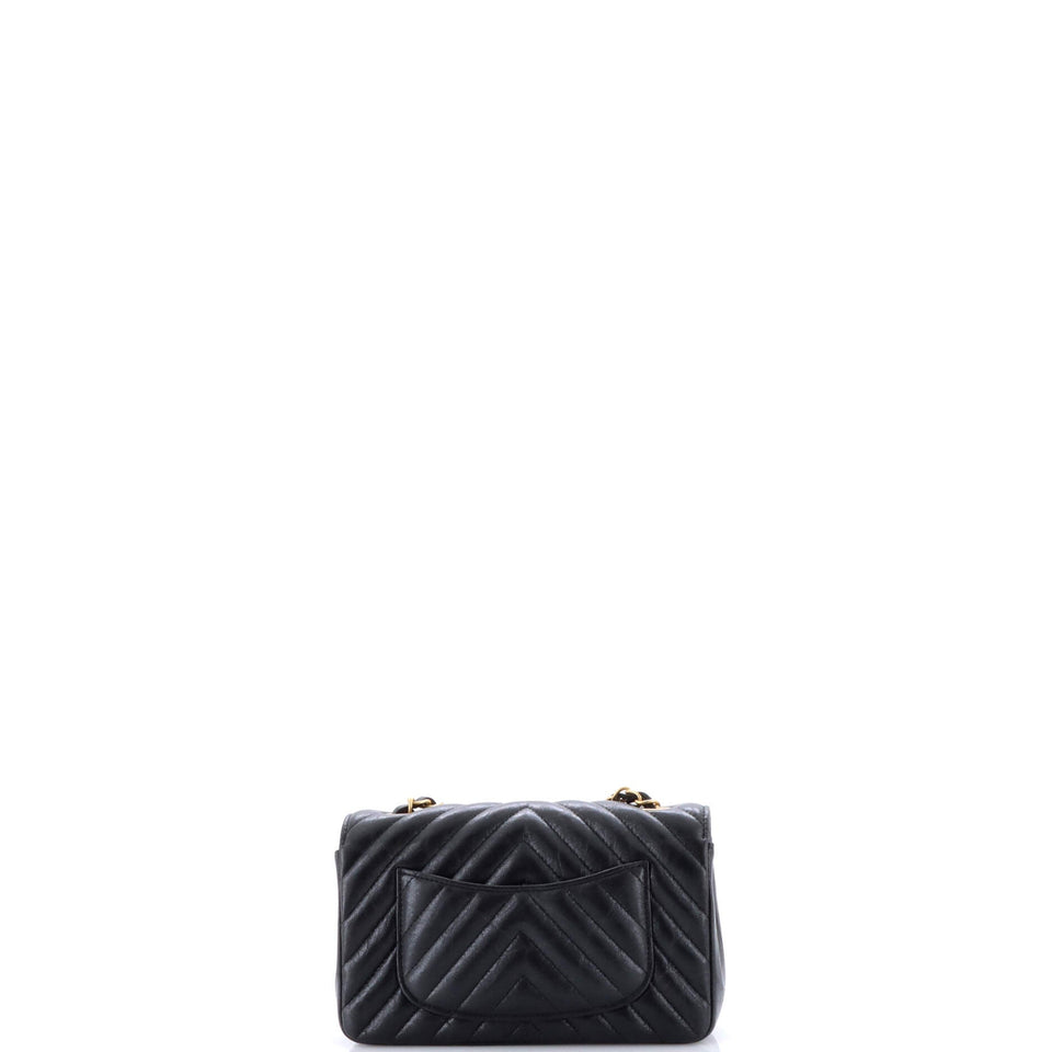 Classic Single Flap Bag Chevron Iridescent Crumpled Calfskin Mini