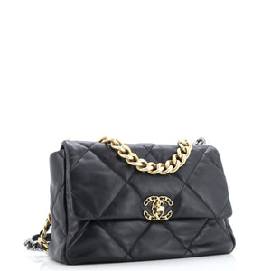 19 Flap Bag Quilted Leather Maxi