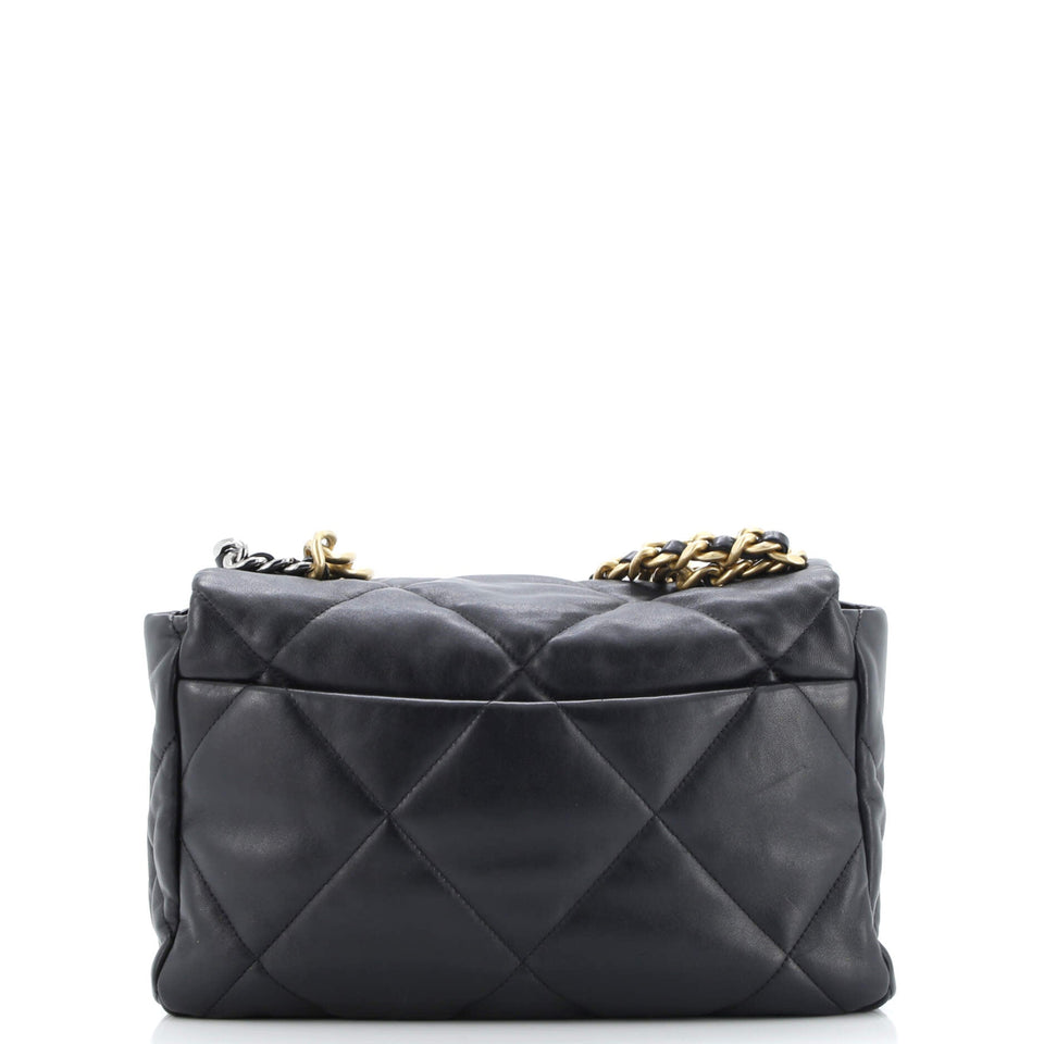 19 Flap Bag Quilted Leather Maxi