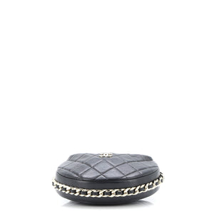 Chain Around Hobo Pouch Quilted Lambskin Mini