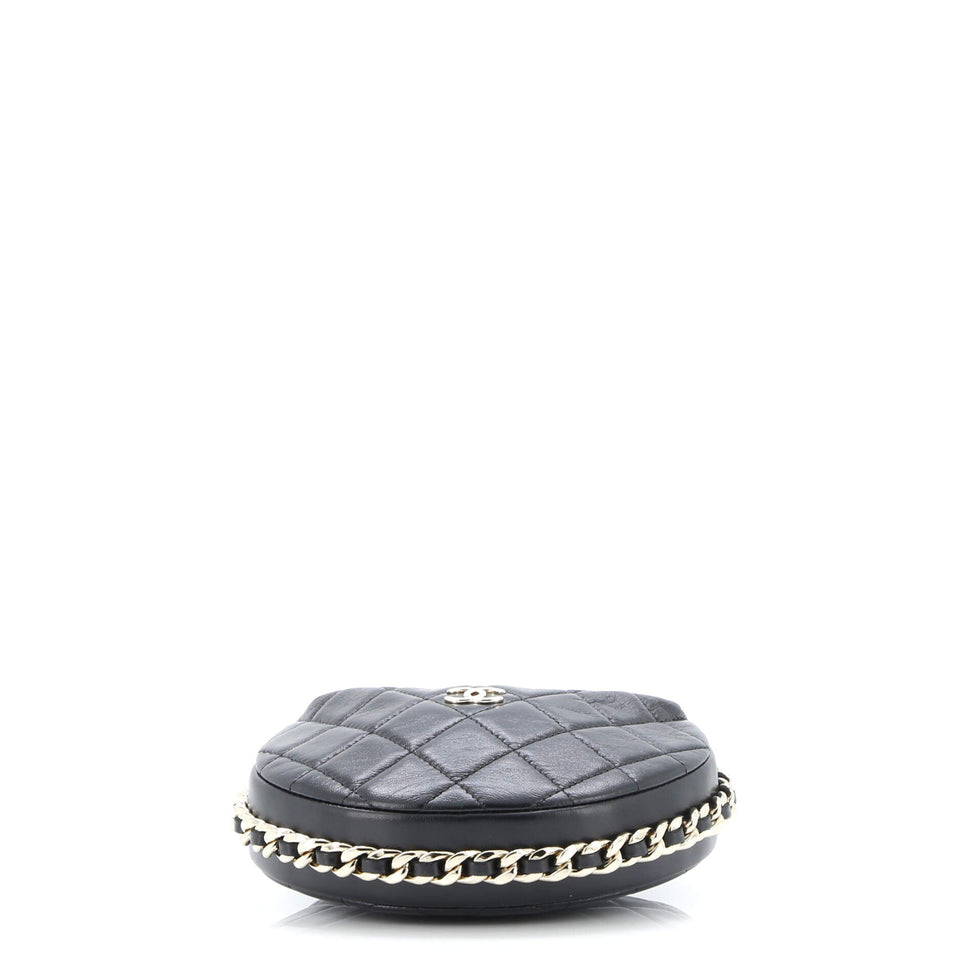 Chain Around Hobo Pouch Quilted Lambskin Mini