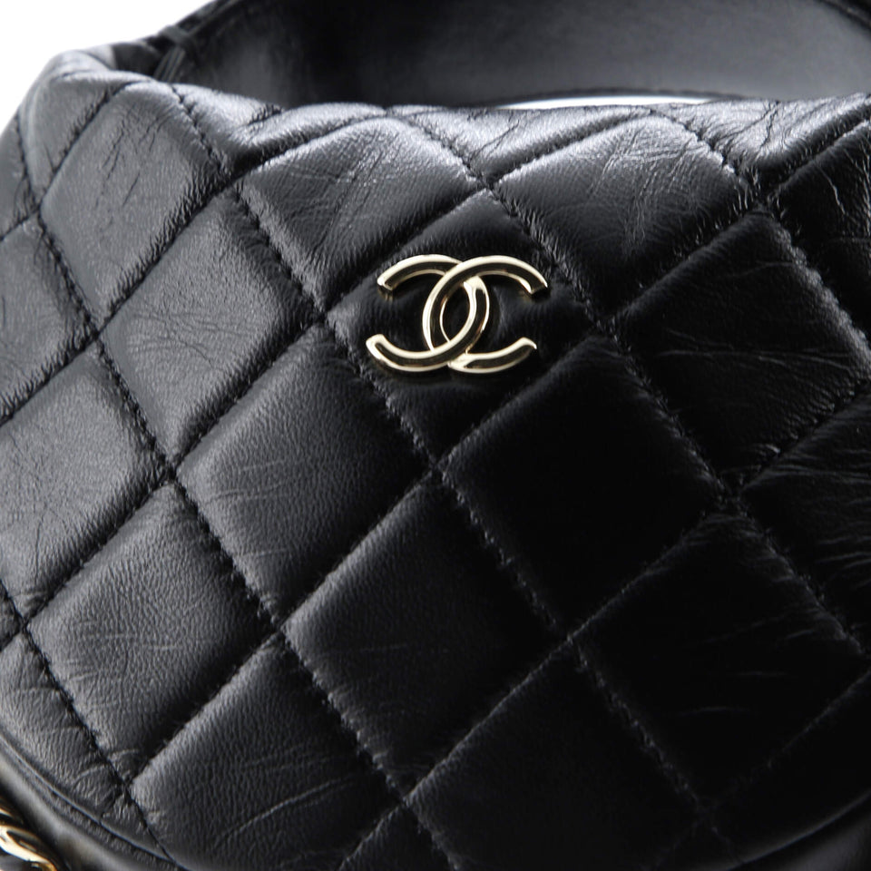 Chain Around Hobo Pouch Quilted Lambskin Mini