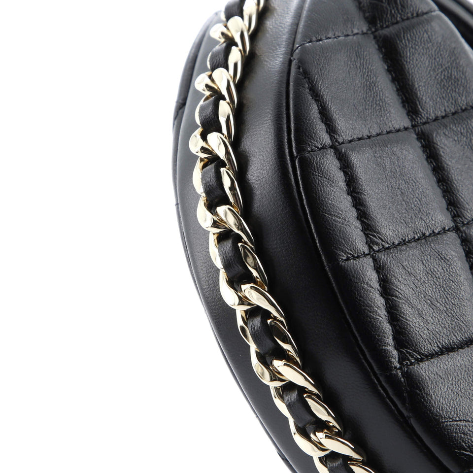Chain Around Hobo Pouch Quilted Lambskin Mini