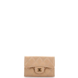 Classic Flap Card Case Quilted Caviar