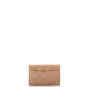 Classic Flap Card Case Quilted Caviar