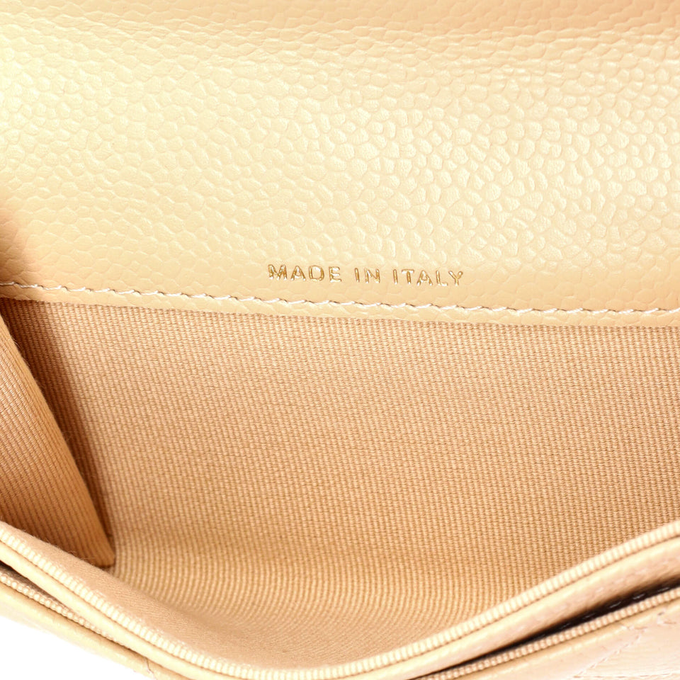 Classic Flap Card Case Quilted Caviar
