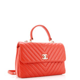 Trendy CC Top Handle Bag Chevron Lambskin Medium
