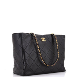 Chain Strap Shopping Tote Quilted Calfskin Large