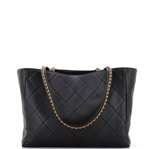 Chain Strap Shopping Tote Quilted Calfskin Large