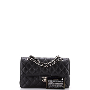 Classic Double Flap Bag Quilted Caviar Small