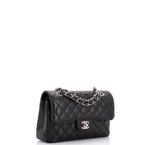 Classic Double Flap Bag Quilted Caviar Small