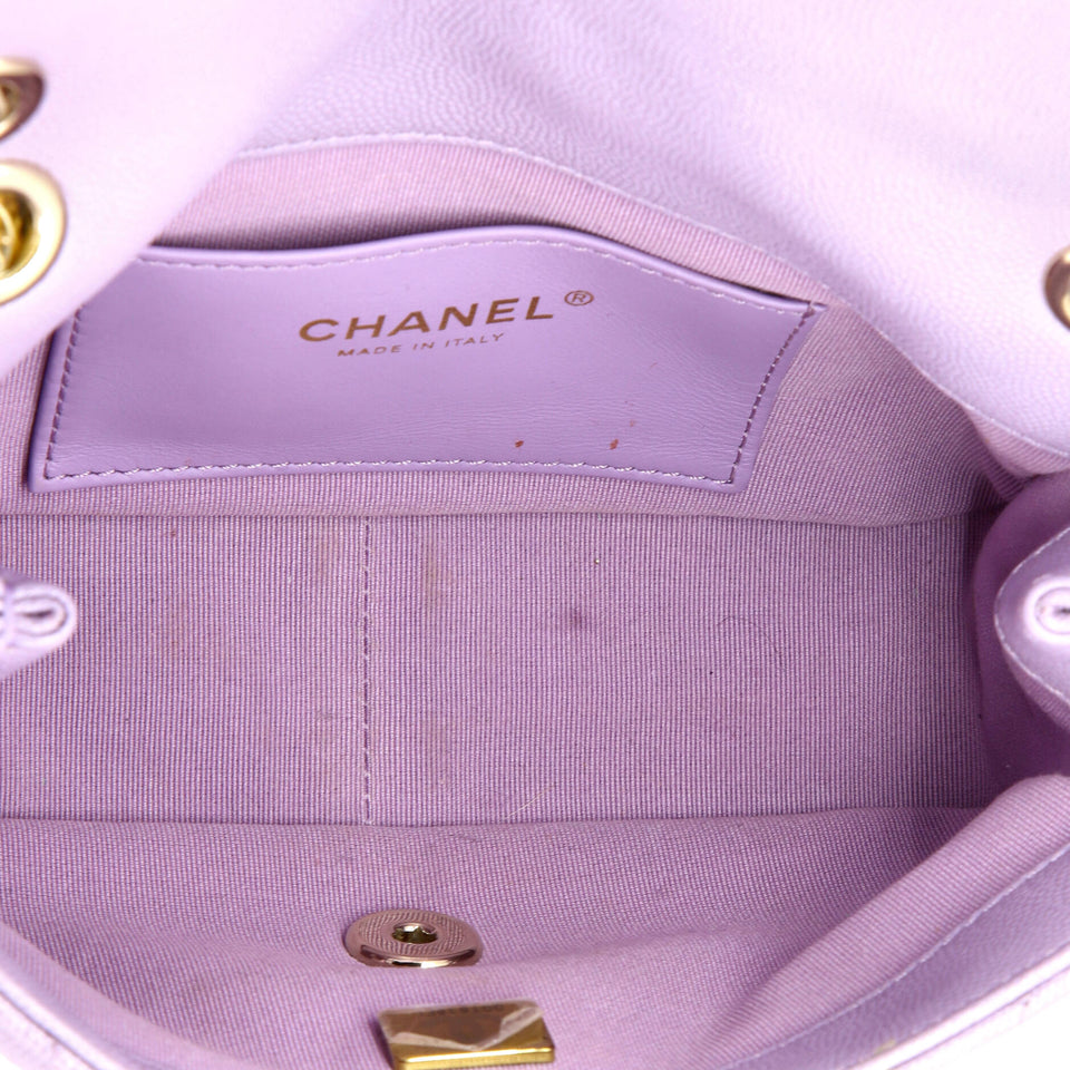 Funky Match Flap Bag Quilted Caviar Mini