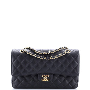 Classic Double Flap Bag Quilted Caviar Medium