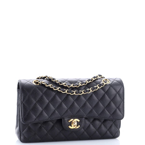 Classic Double Flap Bag Quilted Caviar Medium