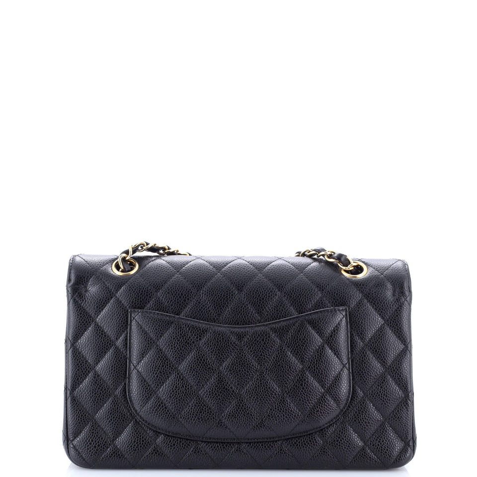 Classic Double Flap Bag Quilted Caviar Medium