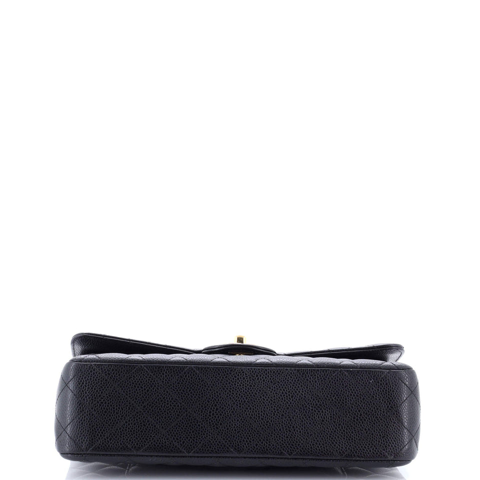 Classic Double Flap Bag Quilted Caviar Medium