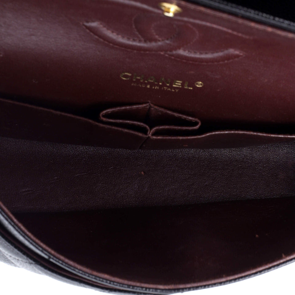 Classic Double Flap Bag Quilted Caviar Medium