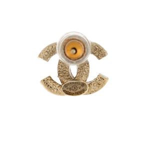 CC Stud Earrings Metal with Crystals