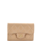 Classic Flap Card Case Quilted Caviar