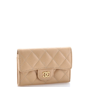 Classic Flap Card Case Quilted Caviar
