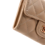 Classic Flap Card Case Quilted Caviar