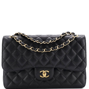 Classic Double Flap Bag Quilted Caviar Jumbo