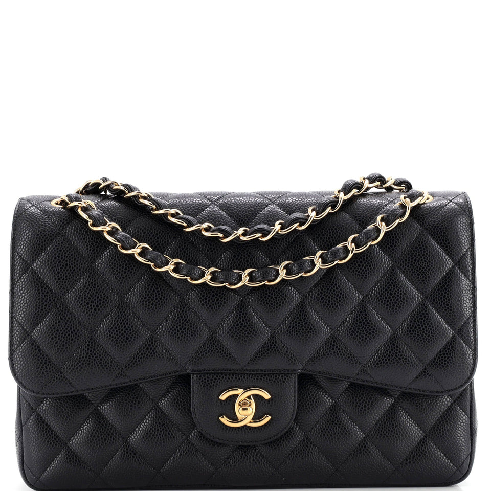 Classic Double Flap Bag Quilted Caviar Jumbo