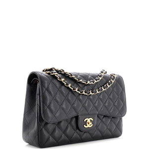 Classic Double Flap Bag Quilted Caviar Jumbo