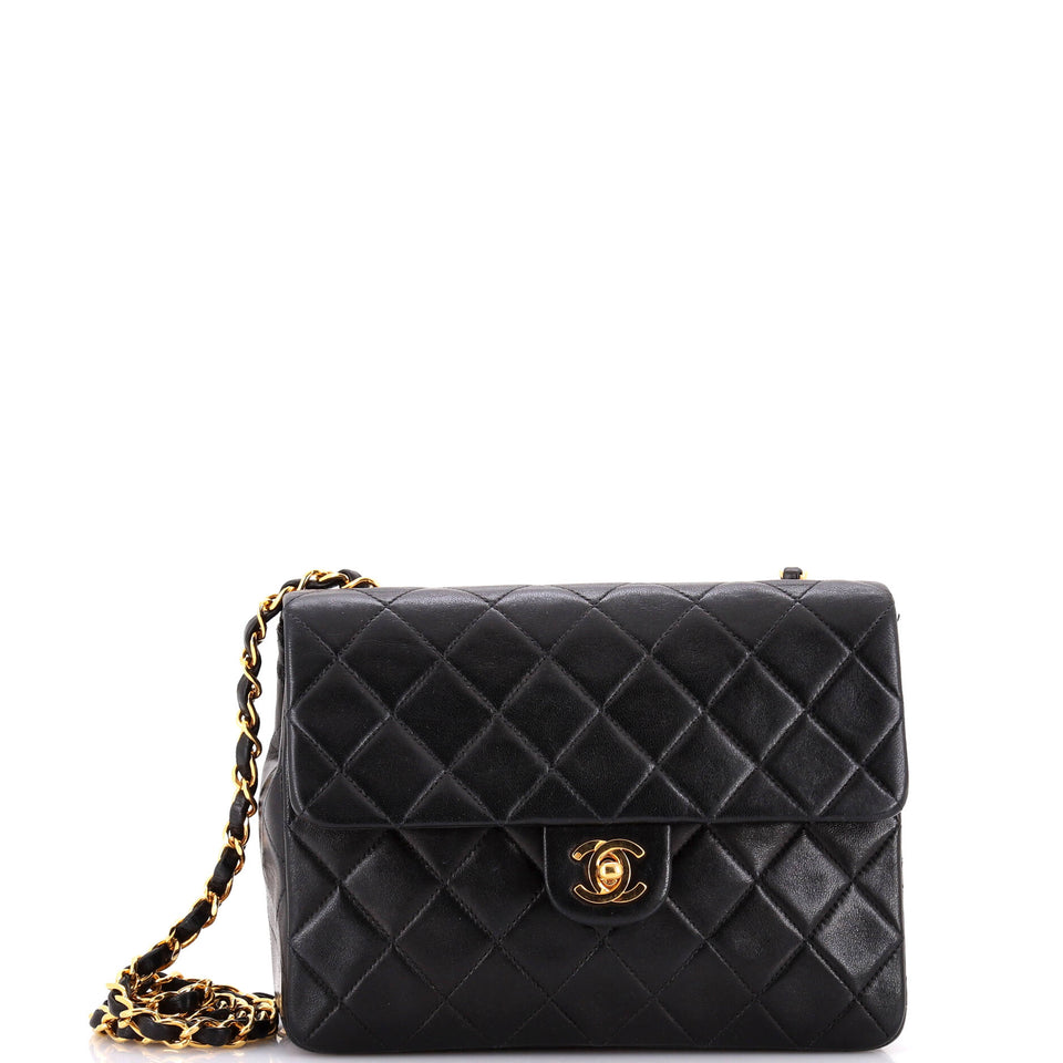 Vintage Square Classic Flap Bag Quilted Lambskin Small