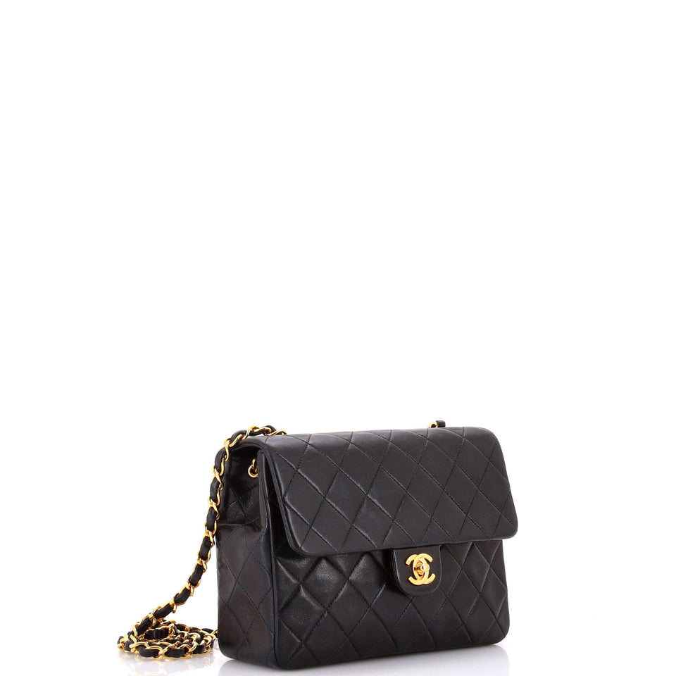 Vintage Square Classic Flap Bag Quilted Lambskin Small