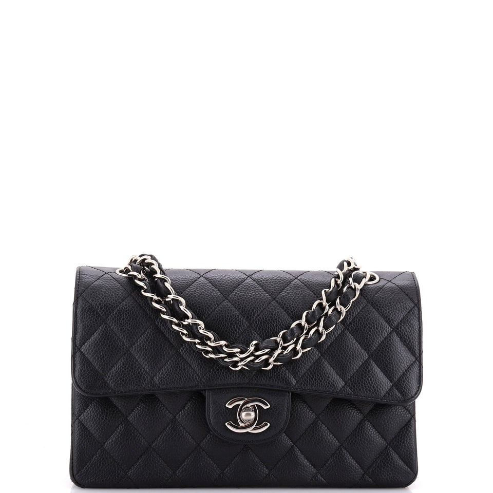 Vintage Classic Double Flap Bag Quilted Caviar Small