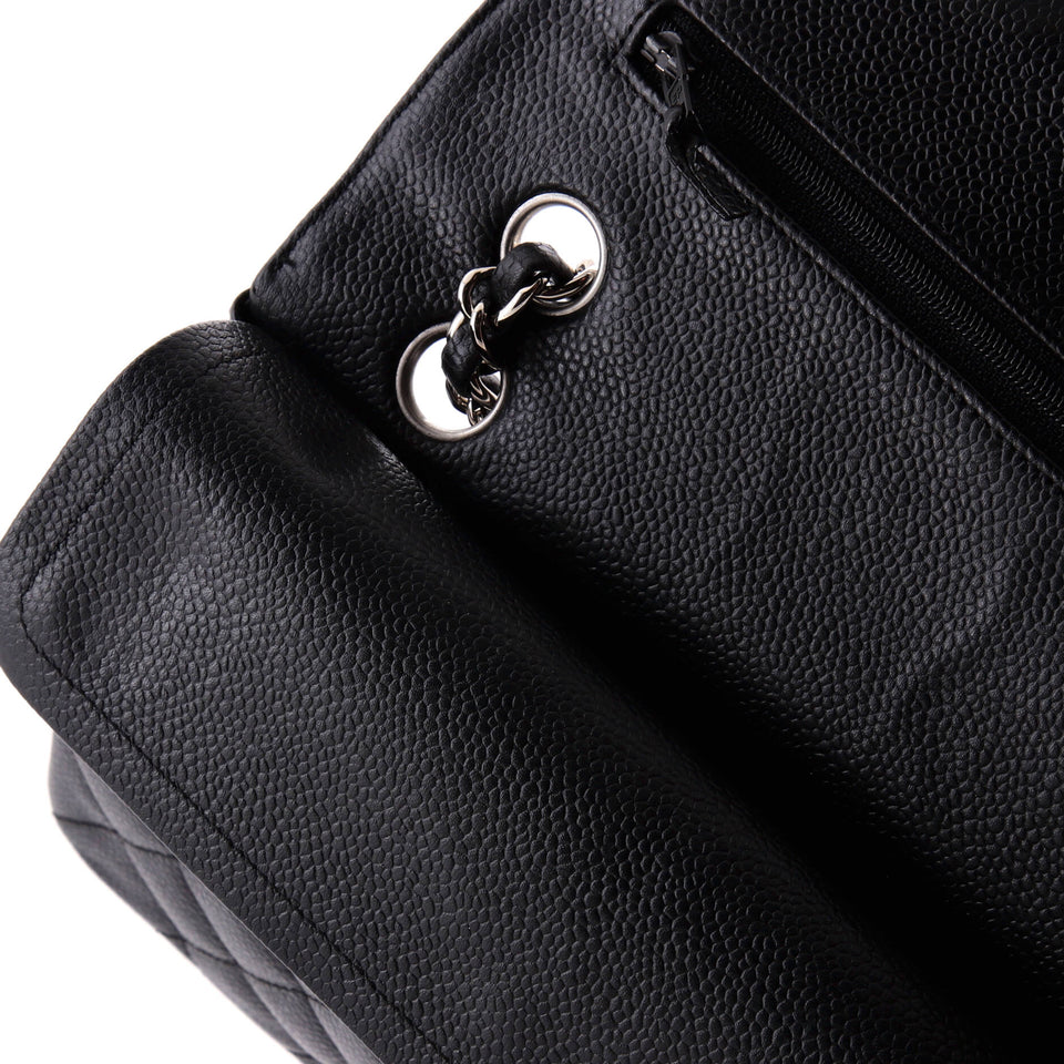 Vintage Classic Double Flap Bag Quilted Caviar Small