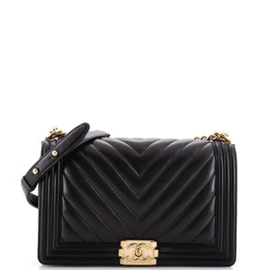 Boy Flap Bag Chevron Lambskin New Medium