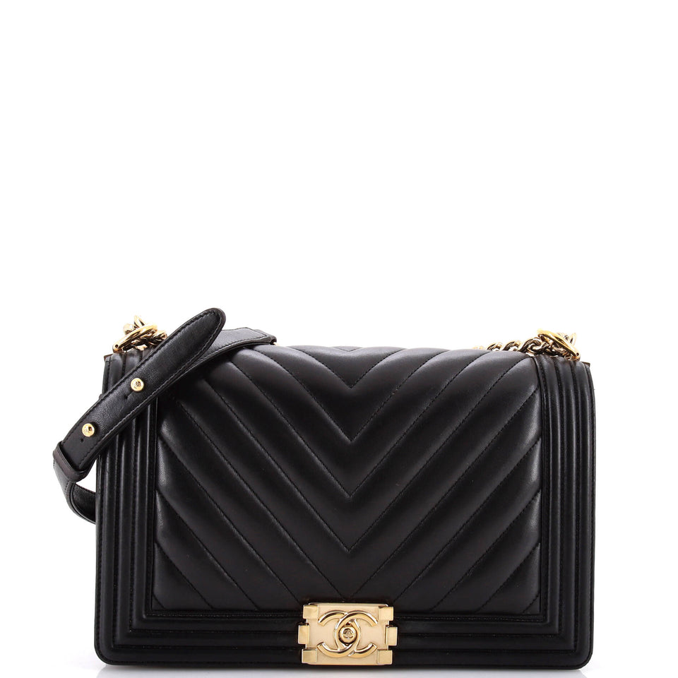 Boy Flap Bag Chevron Lambskin New Medium