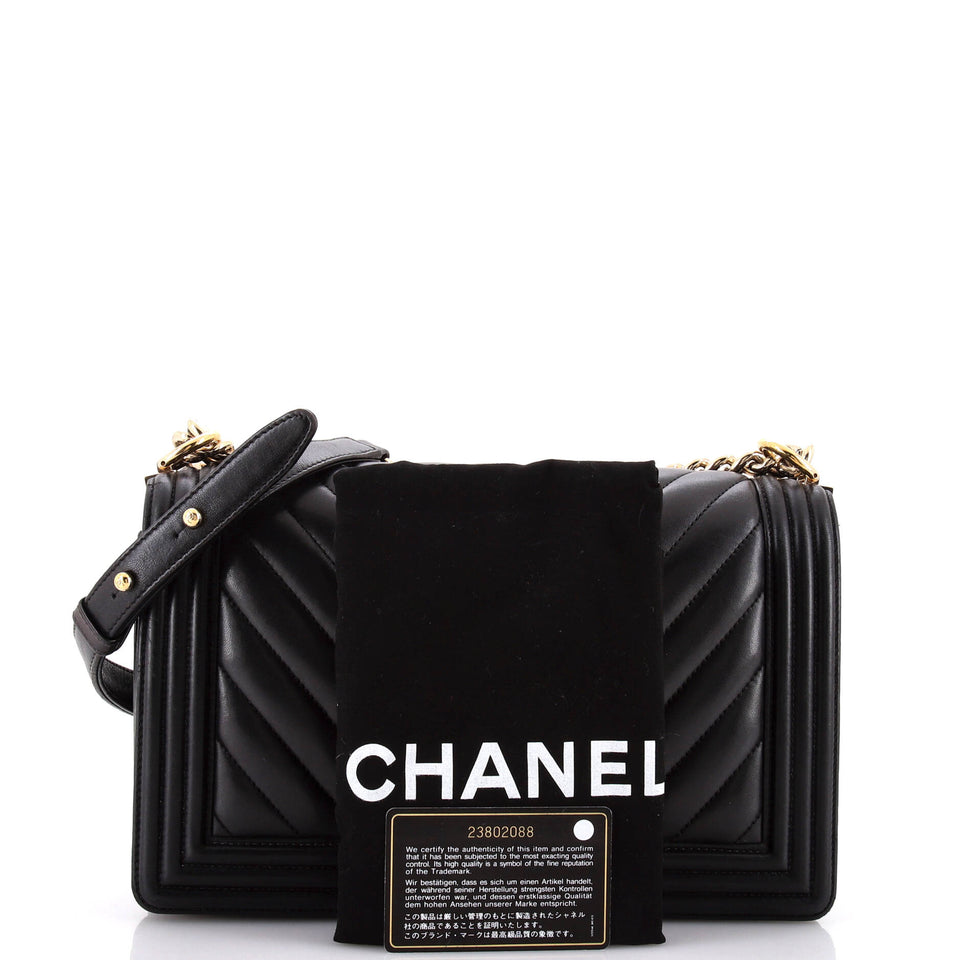 Boy Flap Bag Chevron Lambskin New Medium