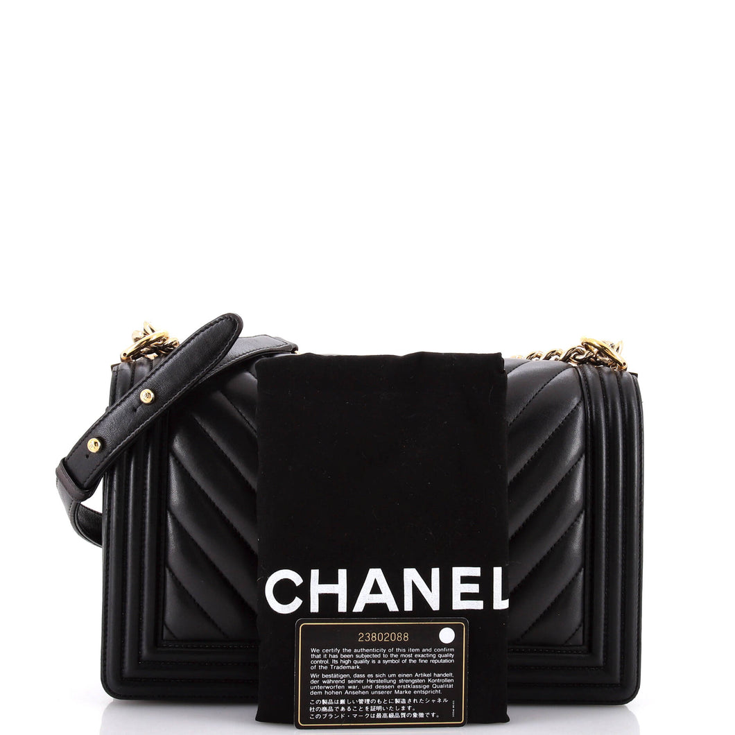 Boy Flap Bag Chevron Lambskin New Medium