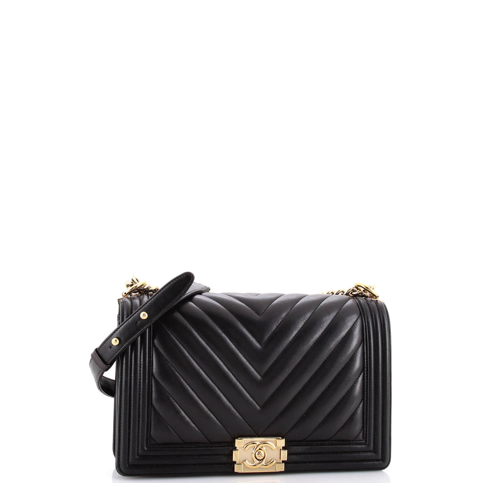 Boy Flap Bag Chevron Lambskin New Medium
