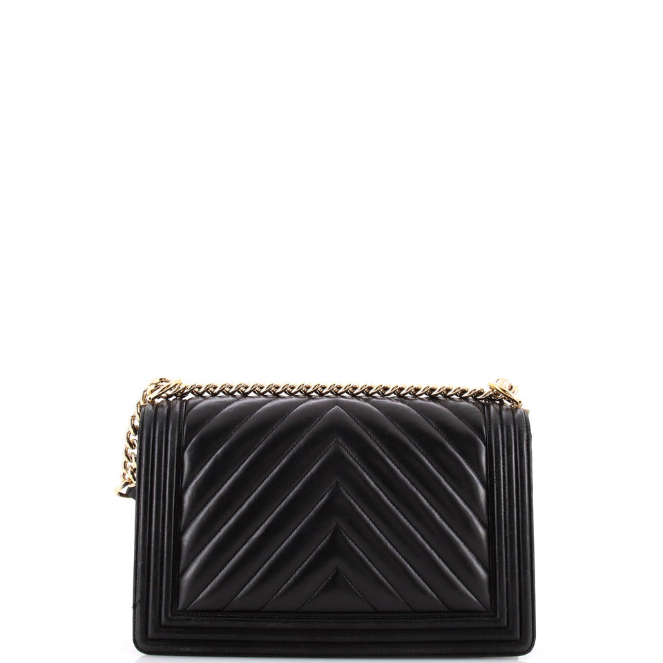 Boy Flap Bag Chevron Lambskin New Medium