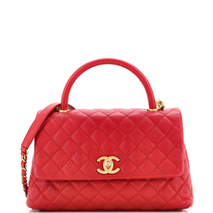 Coco Top Handle Bag Quilted Caviar Small